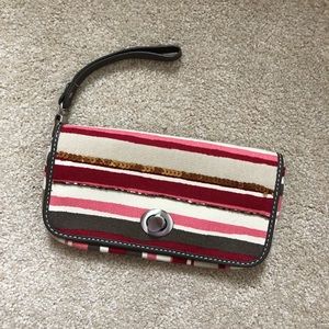 Talbots Stripe Canvas Clutch / Wristlet